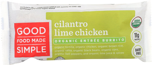 GOOD FOOD MADE SIMPLE: Burrito Cilantro Lime Chicken Entree, 5 oz - Vending Business Solutions