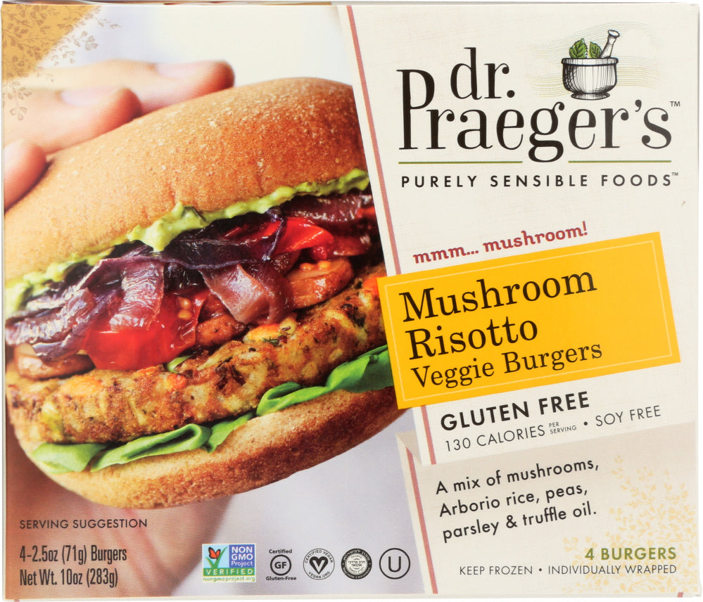 DR PRAEGER: Mushroom Risotto Veggie Burgers, 10 oz - Vending Business Solutions