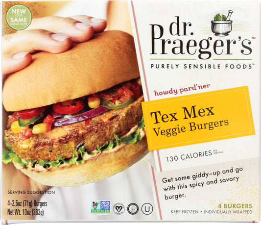 DR PRAEGER: Tex Mex Veggie Burgers, 10 oz - Vending Business Solutions