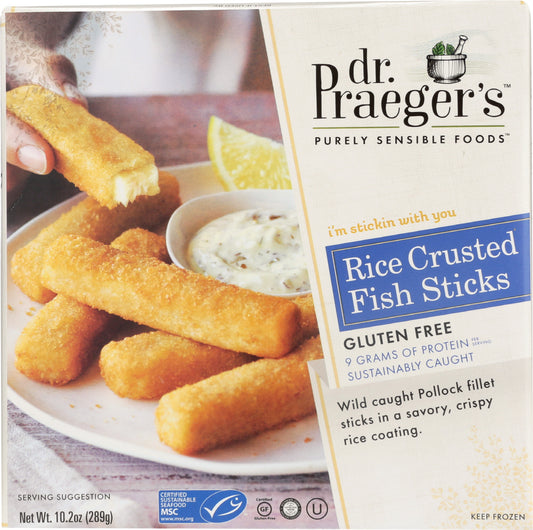 DR PRAEGER: Rice Crusted Fish Sticks, 10.20 oz - Vending Business Solutions