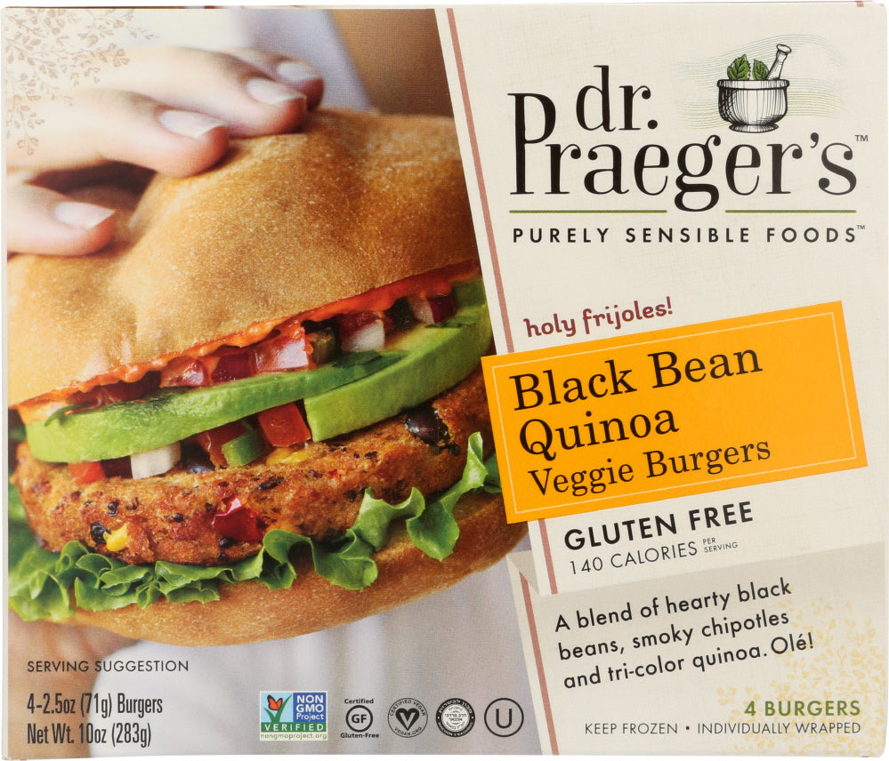 Dr Praeger Black Bean Burger Veggie, 10 Oz - Vending Business Solutions