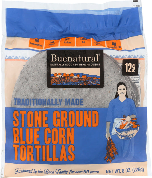 BUENATURAL: Stoneground Blue Corn Tortillas, 8 oz - Vending Business Solutions