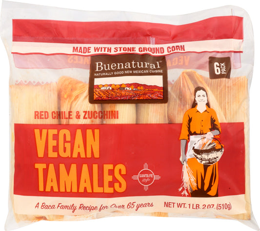 BUENATURAL: Vegan Tamales Red Chile, 18 oz - Vending Business Solutions