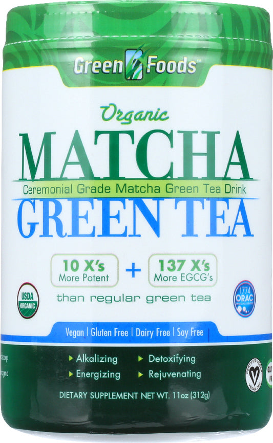 GREEN FOODS: Organic Matcha Green Tea, 11 oz - Vending Business Solutions