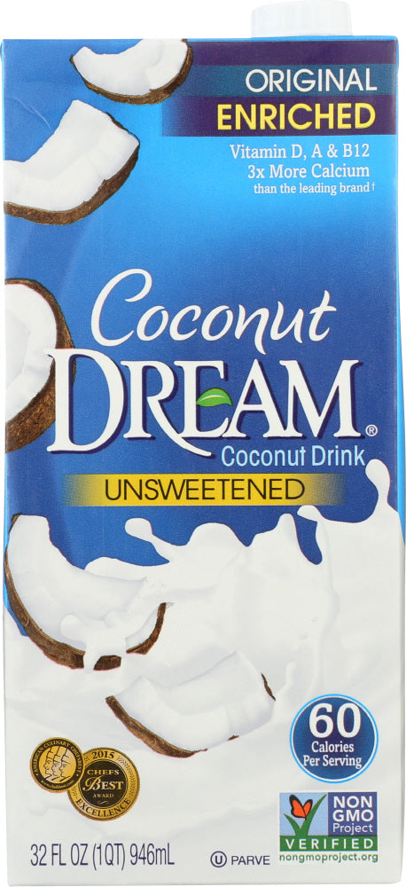 COCONUT DREAM: Enriched Unsweetened Original Coconut Drink, 32 oz - Vending Business Solutions