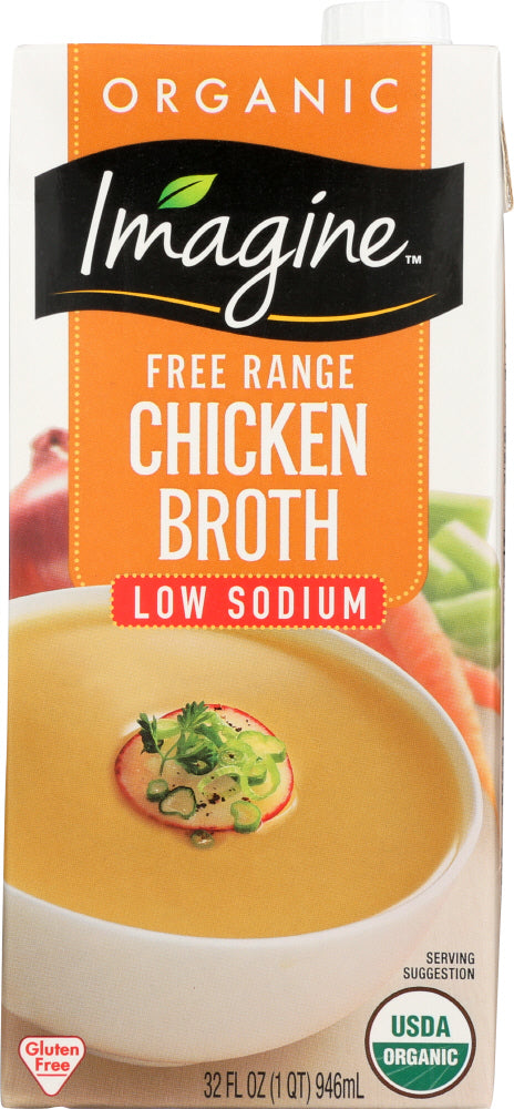 IMAGINE: Organic Low Sodium Free Range Chicken Broth, 32 oz - Vending Business Solutions