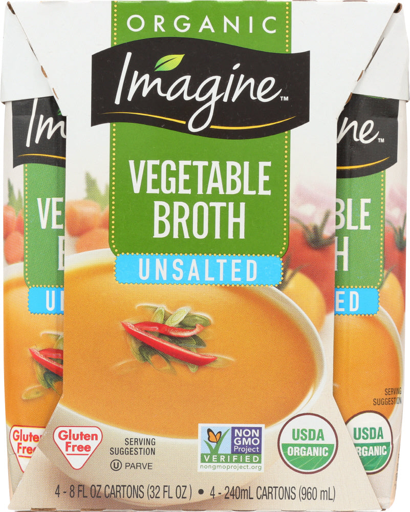 IMAGINE: Unsalted Vegetable Broth Organic 4Pk, 8 fo - Vending Business Solutions