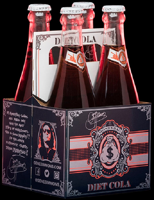 GENE SIMMONS MONEYBAG: Soda Diet Cola 4 Pack, 46 oz - Vending Business Solutions