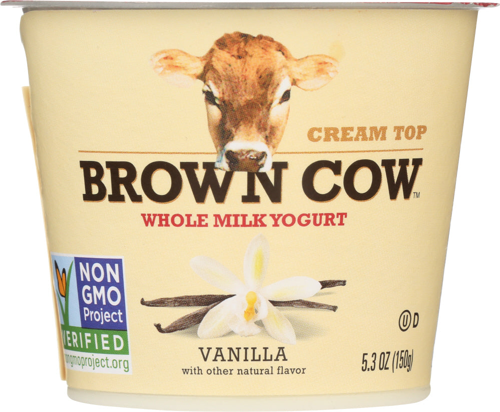 BROWN COW: Yogurt Vanilla Smooth and Creamy Cream Top, 5.3 oz - Vending Business Solutions