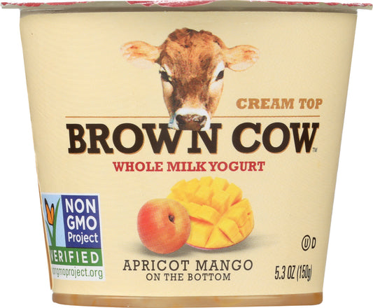BROWN COW: Yogurt Apricot Mango On the Bottom Cream Top, 5.3 oz - Vending Business Solutions