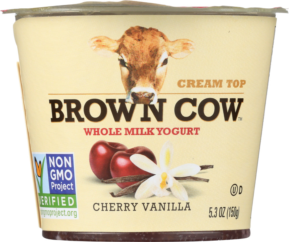 BROWN COW: Yogurt Cherry Vanilla Cherry On The Bottom Cream Top, 5.3 oz - Vending Business Solutions