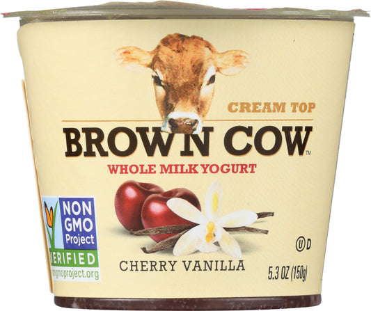 BROWN COW: Yogurt Cherry Vanilla Cherry On The Bottom Cream Top, 5.3 oz - Vending Business Solutions