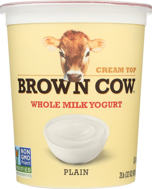 BROWN COW: Yogurt Plain Smooth And Creamy Cream Top, 32 oz - Vending Business Solutions