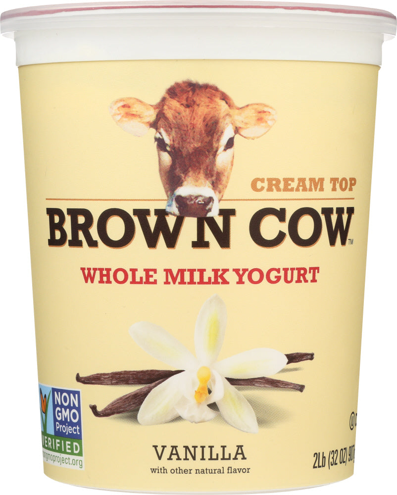 BROWN COW: Cream Top Whole Milk Yogurt Vanilla, 32 oz - Vending Business Solutions