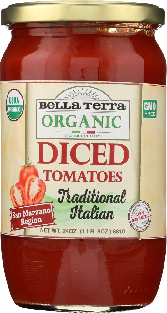 BELLA TERRA: Diced Italian Plum Tomatoes, 24 oz - Vending Business Solutions