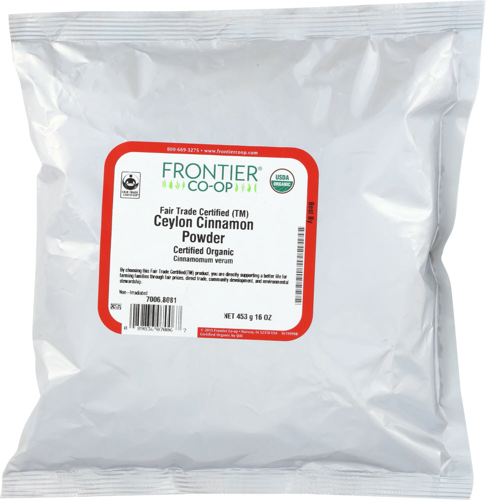 FRONTIER: Natural Products Organic Powdered Ceylon Cinnamon, 16 oz - Vending Business Solutions