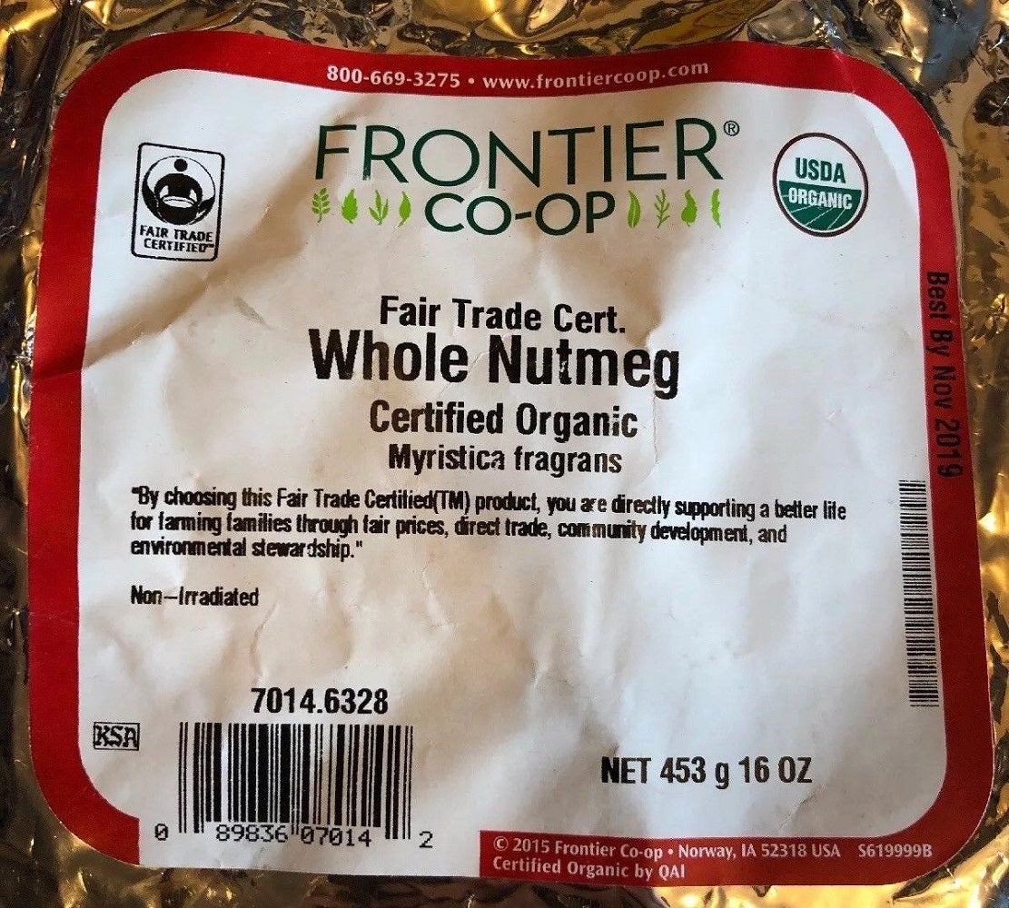 FRONTIER HERB: Organic Nutmeg Whole Fair Trade, 16 oz - Vending Business Solutions