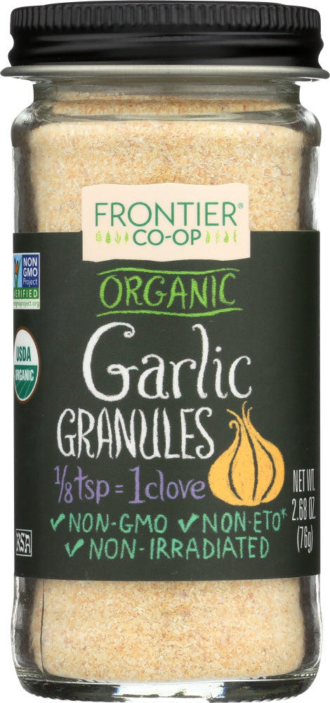 FRONTIER HERB: Organic Garlic Granules Bottle, 2.68 oz - Vending Business Solutions
