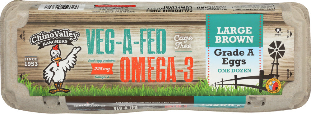 CHINO VALLEY: Veg-A-Fed Omega-3 Large Brown Eggs, 1 dz - Vending Business Solutions