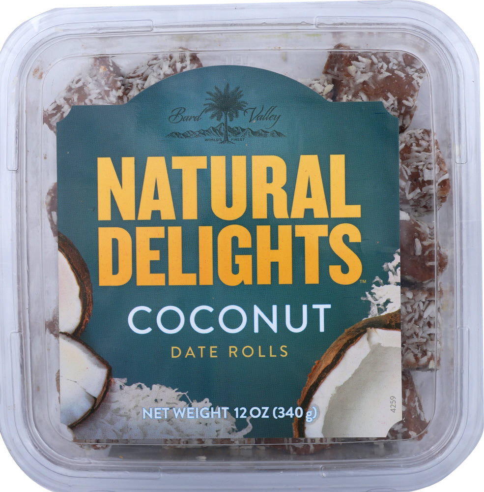 BARD VALLEY: Natural Delights Coconut Date Rolls, 12 oz - Vending Business Solutions