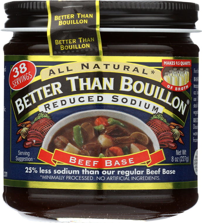 BETTER THAN BOUILLON: All Natural Reduce Sodium Beef Base, 8 Oz - Vending Business Solutions