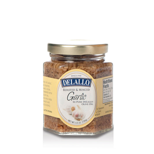 DELALLO: Minced Roasted Garlic in Oil, 5.5 oz - Vending Business Solutions