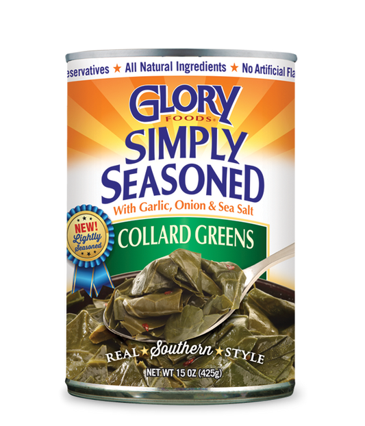 GLORY FOODS: Simply Seasoned Collard Greens, 15 oz - Vending Business Solutions