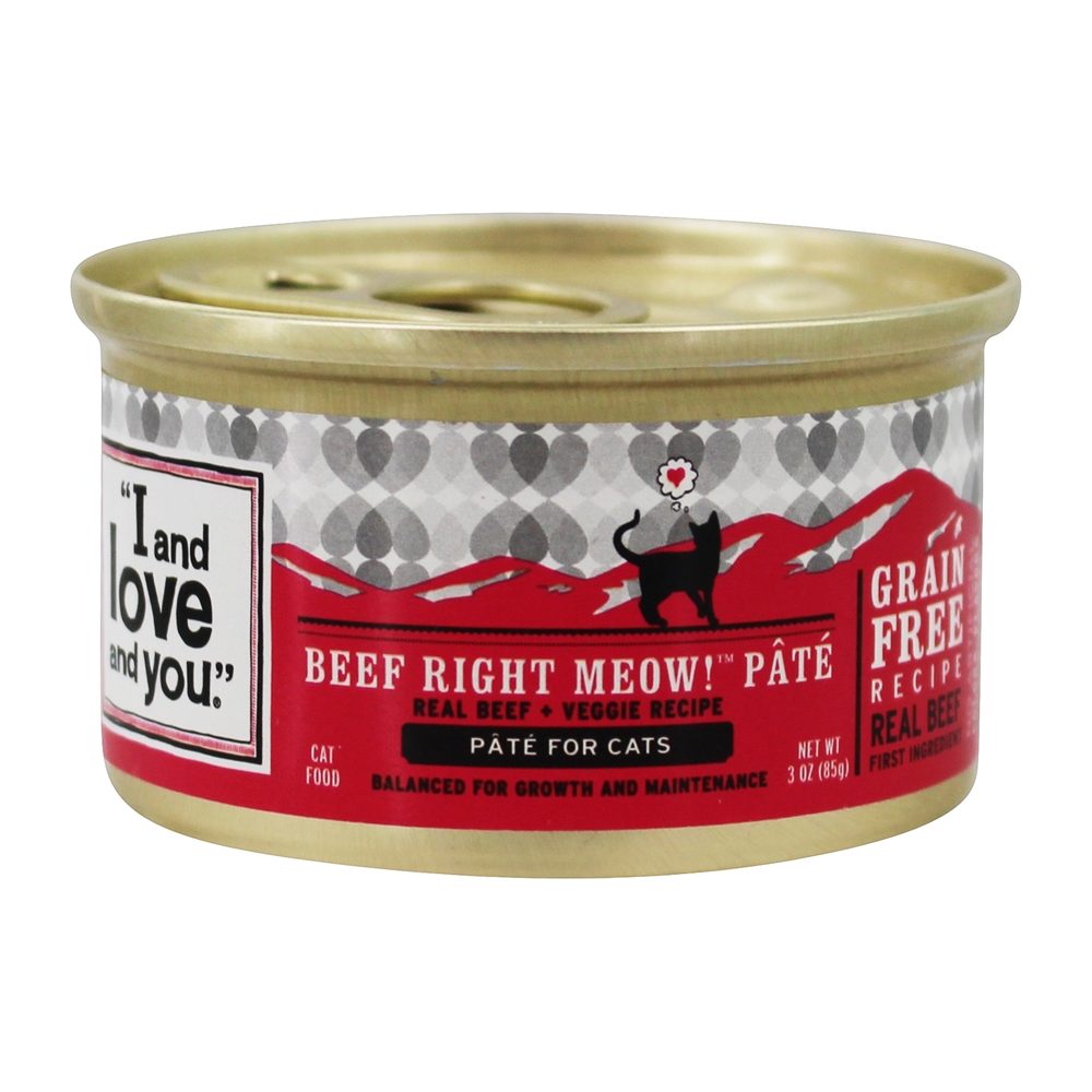 I&LOVE&YOU: Cat Food Beef Right Meow in Can, 3 oz - Vending Business Solutions