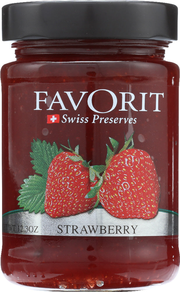 FAVORIT: Swiss Preserve Strawberry, 12.3 oz - Vending Business Solutions