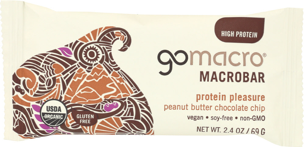 GOMACRO: MacroBar Protein Pleasure Peanut Butter Chocolate Chip, 2.5 oz - Vending Business Solutions