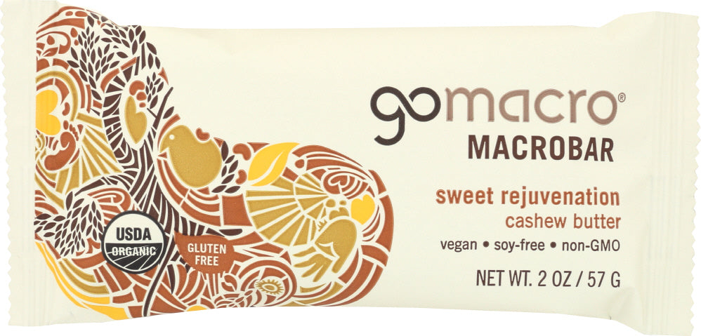 GOMACRO: MacroBar Sweet Rejuvenation Cashew Butter, 2 oz - Vending Business Solutions