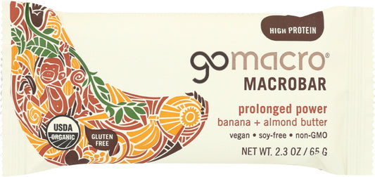 GOMACRO: MacroBar Prolonged Power Banana + Almond Butter, 2.3 oz - Vending Business Solutions