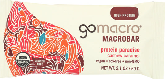 GOMACRO: MacroBar Protein Paradise Cashew Caramel, 2.1 oz - Vending Business Solutions