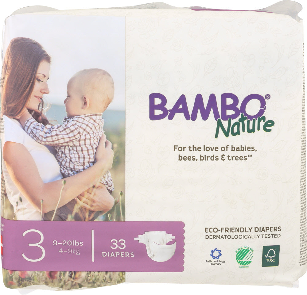 BAMBO NATURE: Diapers Baby Size 3, 33 pk - Vending Business Solutions