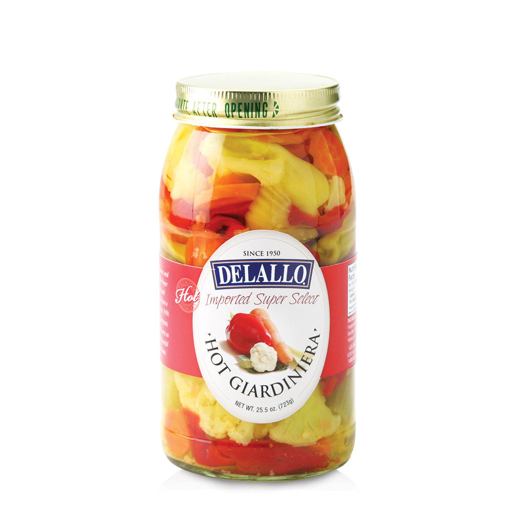 DELALLO: Hot Giardiniera, 25.5 oz - Vending Business Solutions