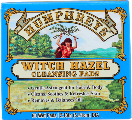 HUMPHREYS: Astringent Witch Hazel Pads, 60 pc - Vending Business Solutions