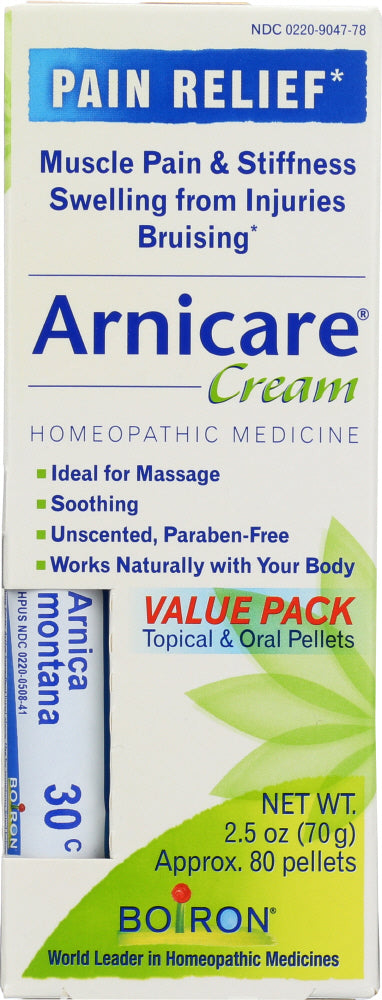 BOIRON: Arnicare Arnica Cream for Pain Relief & Blue Tube Value Pack, 2.5 oz - Vending Business Solutions