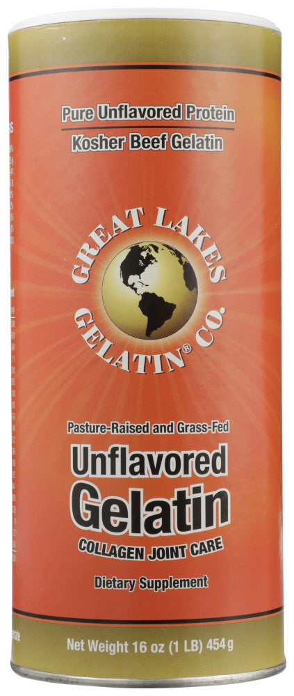 GREAT LAKES: Beef Hide Gelatin Collagen Joint Care Unflavored, 1 lb - Vending Business Solutions