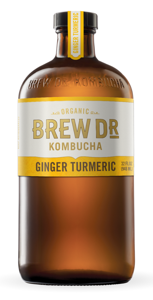 BREW DR KOMBUCHA: Kombucha Ginger Turmeric, 32 fl oz - Vending Business Solutions