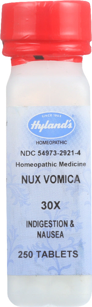 HYLAND: Nux Vomica Homeopathic Medicine 30X, 250 Tb - Vending Business Solutions