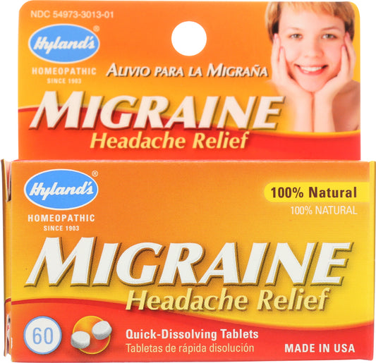 HYLAND'S: 100% Natural Homeopathic Migraine Headache Relief, 60 tablets - Vending Business Solutions