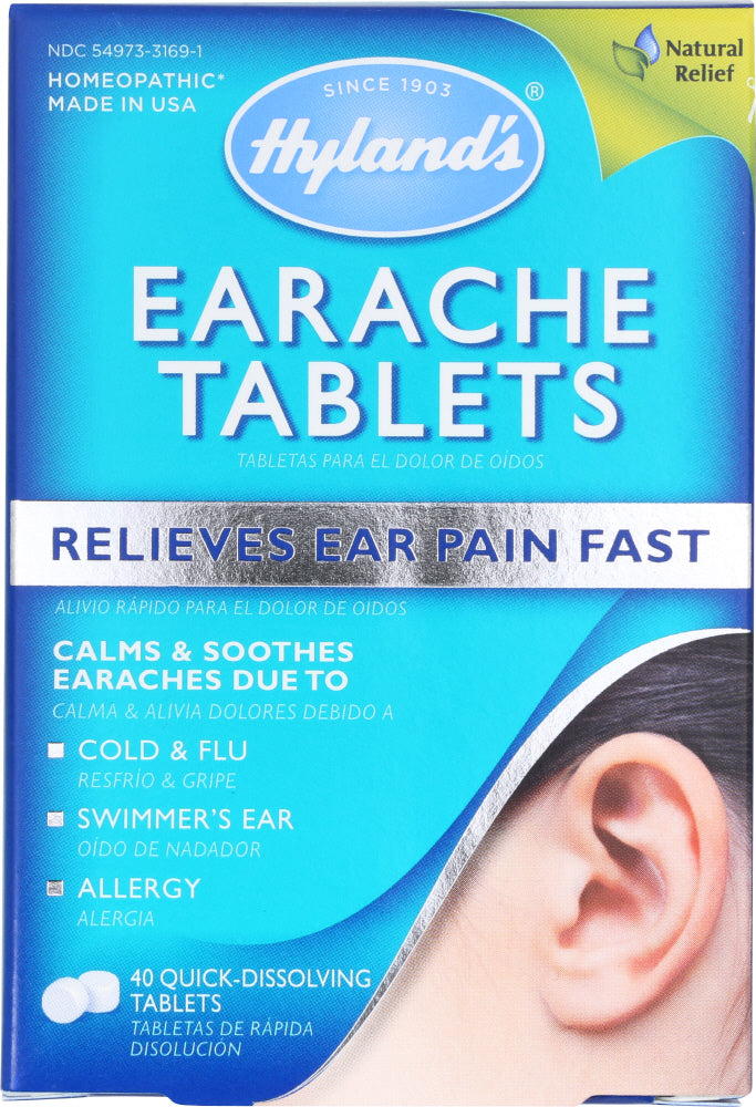 HYLAND'S: Homeopathic Earache Tablets, 40 Tablets - Vending Business Solutions