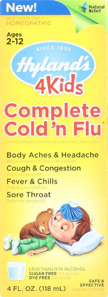 HYLAND'S: 4 Kids Complete Cold 'N Flu, 4 oz - Vending Business Solutions