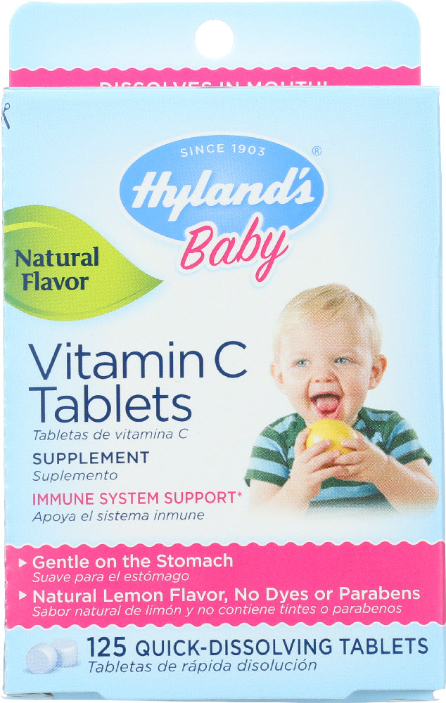 HYLAND'S: Baby Vitamin C Tablets Natural Lemon Flavored, 125 Tablets - Vending Business Solutions