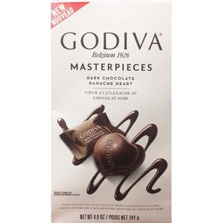 GODIVA: Wrapped Masterpieces Dark Chocolate Ganache Hearts, 4.9 oz - Vending Business Solutions