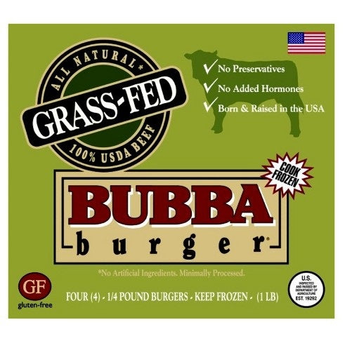 BUBBA BURGER: Grass Fed Burger 4 pk, 1 lb - Vending Business Solutions