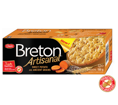 DARE: Breton Artisanal Sweet Potato Ancient Grains Crackers, 5.29 oz - Vending Business Solutions