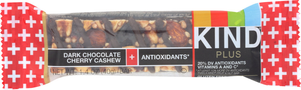 KIND: Plus Dark Chocolate Cherry Cashew + Antioxidants Bar, 1.4 oz - Vending Business Solutions