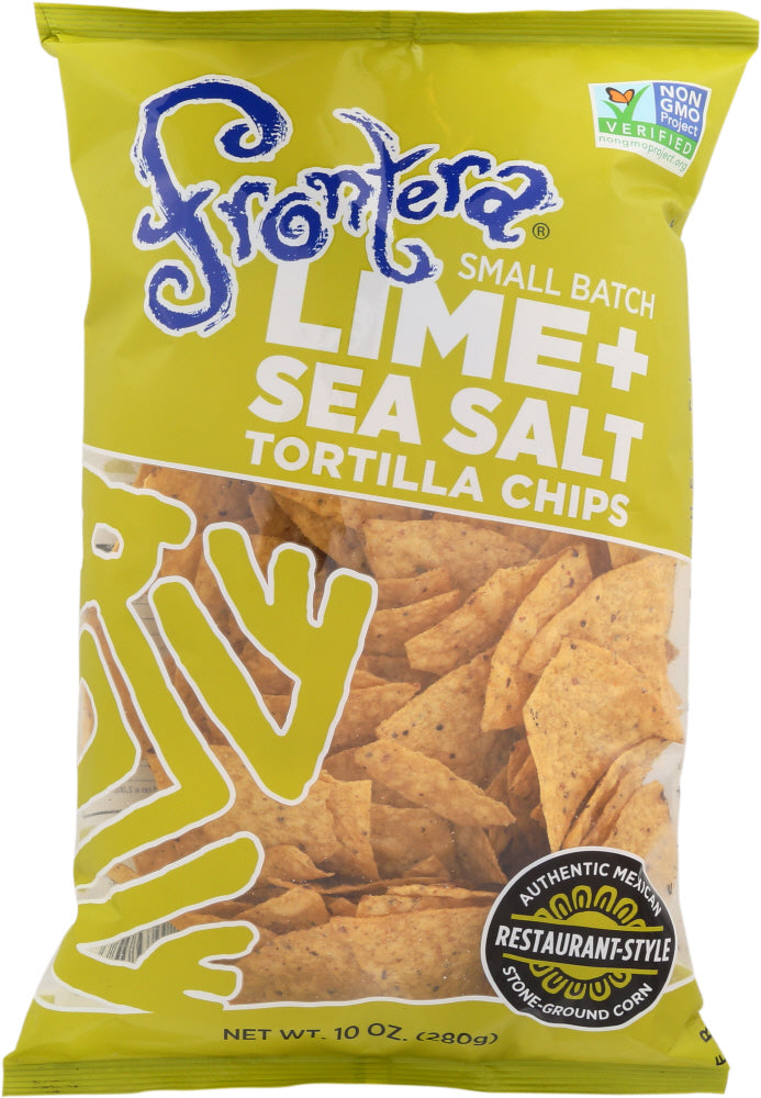 FRONTERA: Lime and Sea Salt Stone-Ground Tortilla Chips, 10 oz - Vending Business Solutions