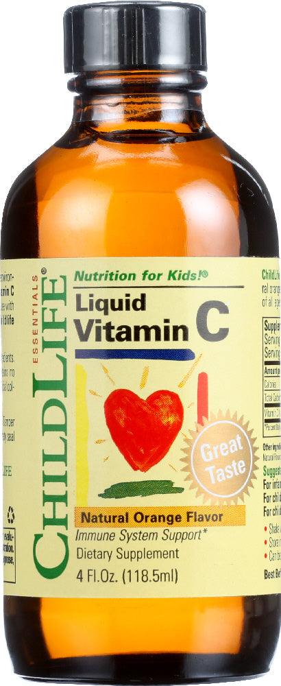 CHILDLIFE ESSENTIALS: Liquid Vitamin C Orange Flavor, 4 oz - Vending Business Solutions